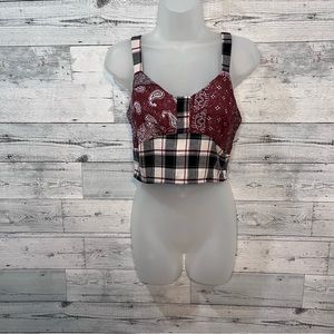 SO Mixed Print Crop Tank Size M